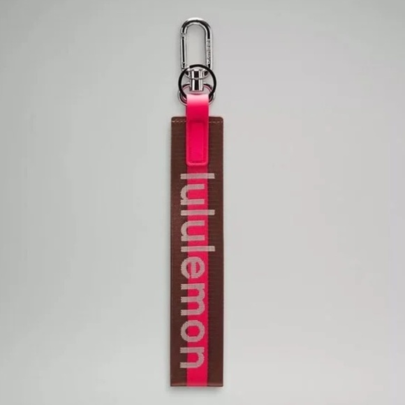NWT Lululemon Never Lost Keychain Color Wordmark Ancient Copper/Glaze Pink - Picture 1 of 3